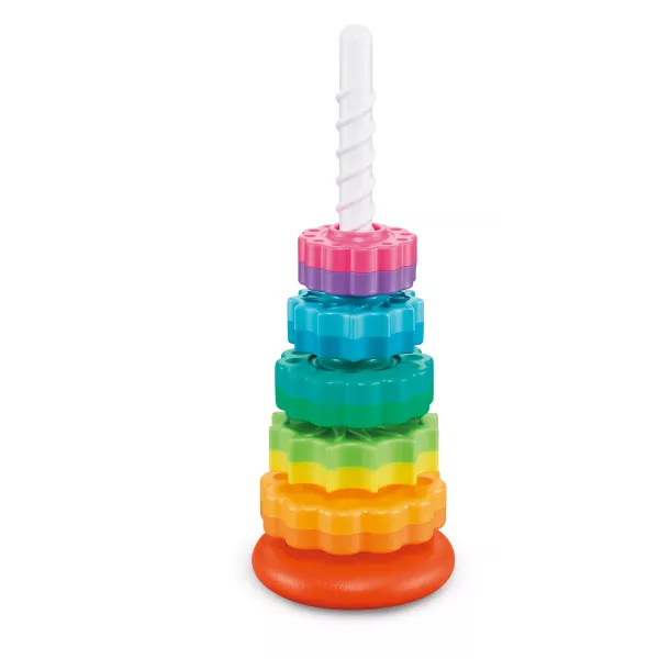 Jogo de construção de torre em espiral, colorido - 7 peças