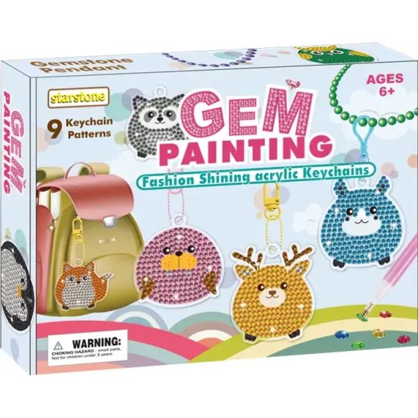 Gyémántszemes kulcstartó- és medál készítő szett - Erdei állatok