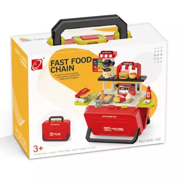 Gyorsétterem játékkészlet bőröndben, 55 db-os