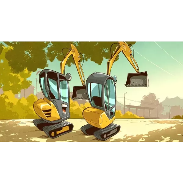 Klastingasis skaidrių filmas „Klastingasis Bobcat ir Ekskavatorius Markas (garažo chebra)“