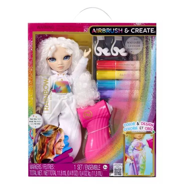 Rainbow High: Airbrush &amp; Create színezhető baba festékszóróval - Zöld szemű