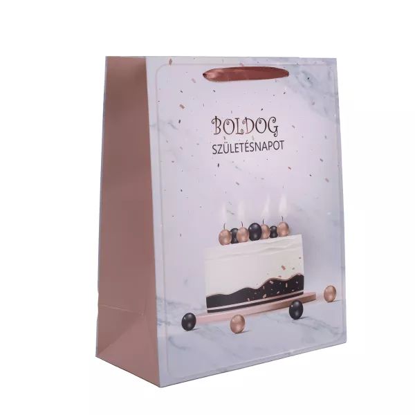 Torta mintás születésnapi ajándéktasak - 11 x 14 cm