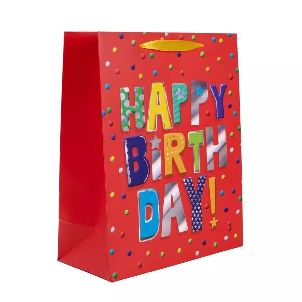 Hologramos születésnapi ajándéktasak - 18 x 23 cm