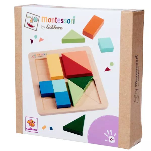 Eichhorn: Montessori fa oktató játék 13 darabos - Formabeillesztő