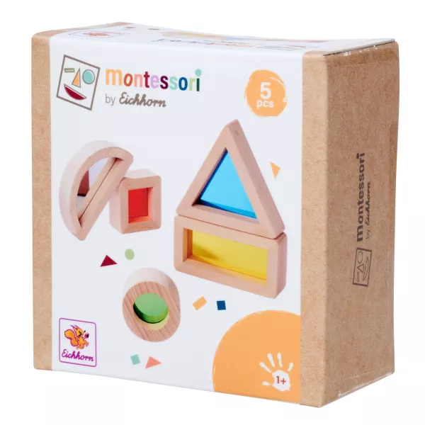 Eichhorn: Juego educativo de madera Montessori 5 piezas - Clasificador de formas