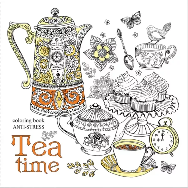 Tea Time antistress colorare - 20 x 20 cm