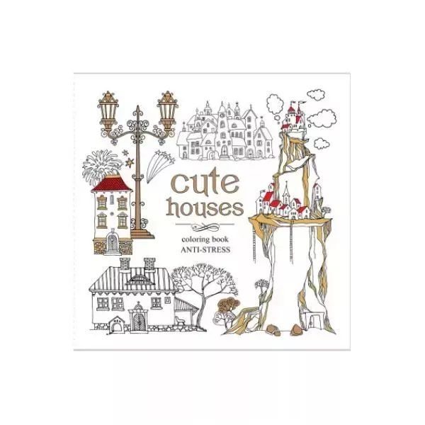 Case adorabili libro da colorare antistress - 20 x 20 cm