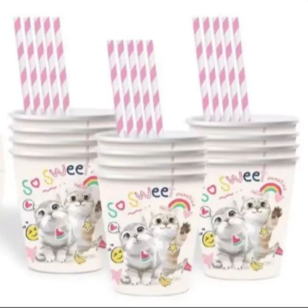 So Sweet! cica mintás papírpohár - 10 db-os