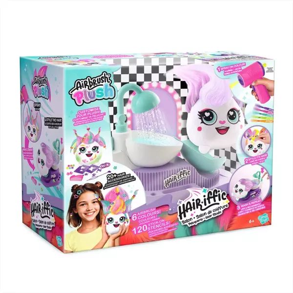 Airbrush Plush: Style 4 Ever - Hairiffic Hajszalon fodrászolható plüssfigurával