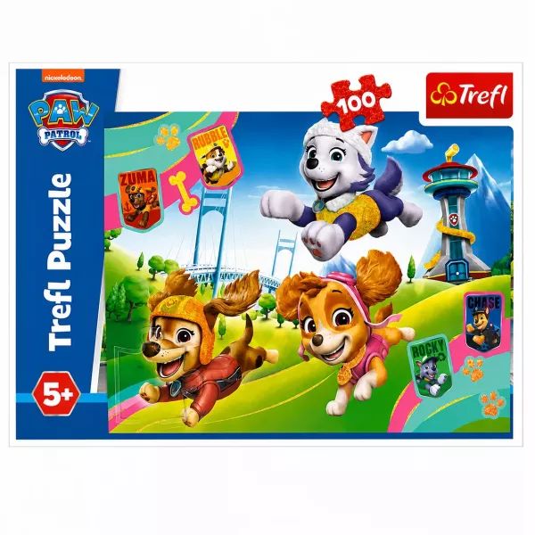 Trefl: Glitter Puzzel, Paw Patrol - 100 stuks puzzel - Tullitoys.nl