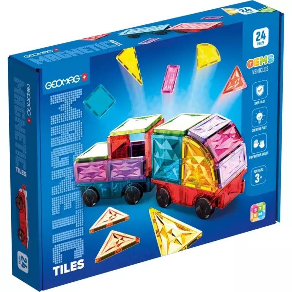 Geomag: Magnētisko flīžu Gems transportlīdzekļu konstrukciju