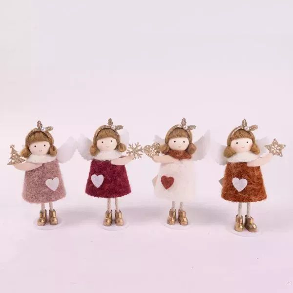 Angyalka dísz - 14 cm, álló, többféle