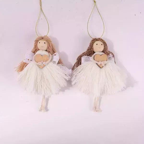 Tüllszoknyás angyalka szívvel - 14 cm, többféle