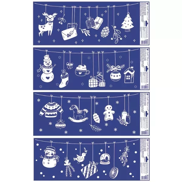 Glanzende decoraties raamsticker - 60 x 23 cm, verschillende soorten