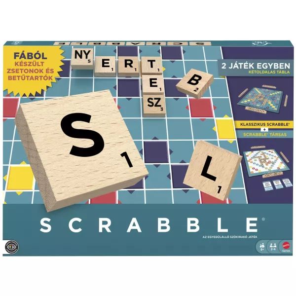 Scrabble: Original társasjáték 2 az 1-ben, fa