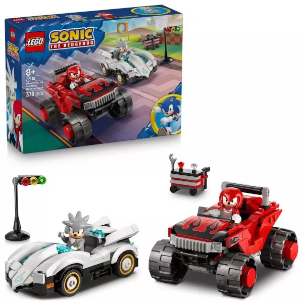 LEGO® Sonic the Hedgehog Silver autója Knuckles monster truckja ellen 77118
