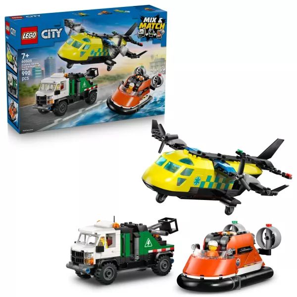 LEGO® City Repülőgép, emelőkosaras kocsi és légpárnás jármű remix 60505