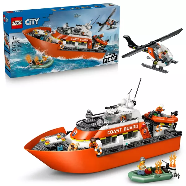 LEGO® City Guardia Costiera Barca di Salvataggio e Elicottero 60504