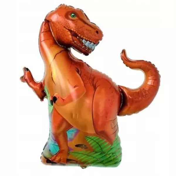 T-Rex Dinoszaurusz fólia lufi, narancssárga – 66 x 59 cm