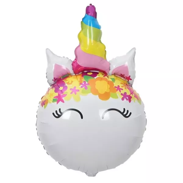 Balon din folie Unicorn cu flori - 64 x 41 cm