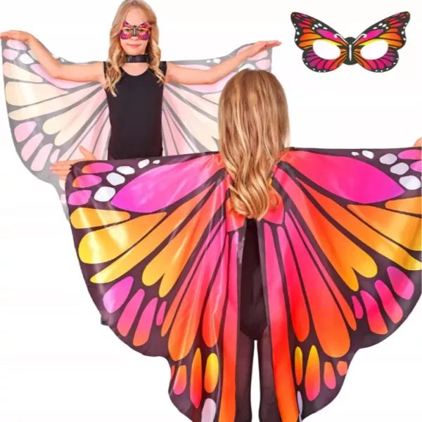 Jelmez kiegészítő: pillangó szárny és maszk, pink