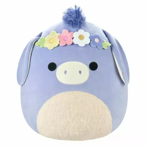 Squishmallows: Milada, l'asinello con una corona di fiori in peluche