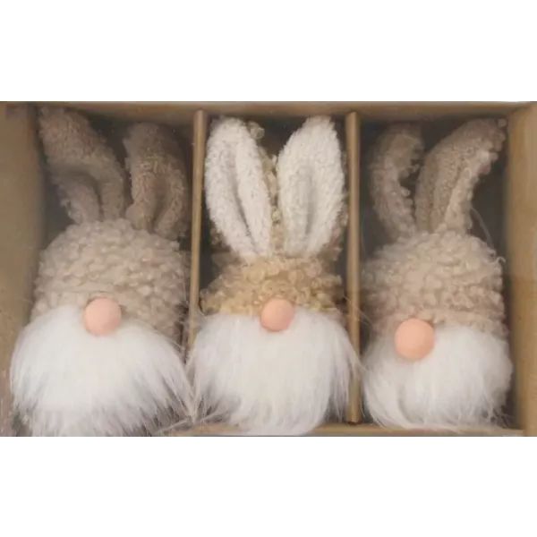 Nyuszifüles orrmanó figurák - 3 darabos, 8 cm