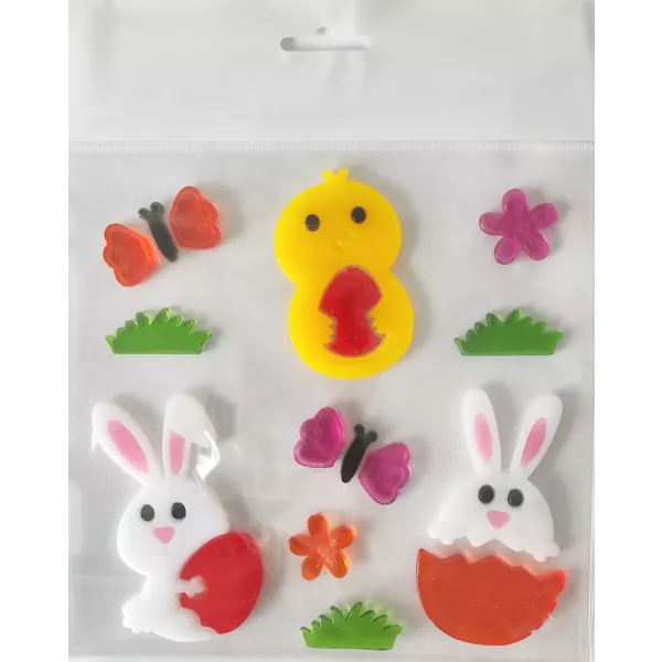 Jeleuri decorative de Paște pentru ferestre - iepurași și puișori