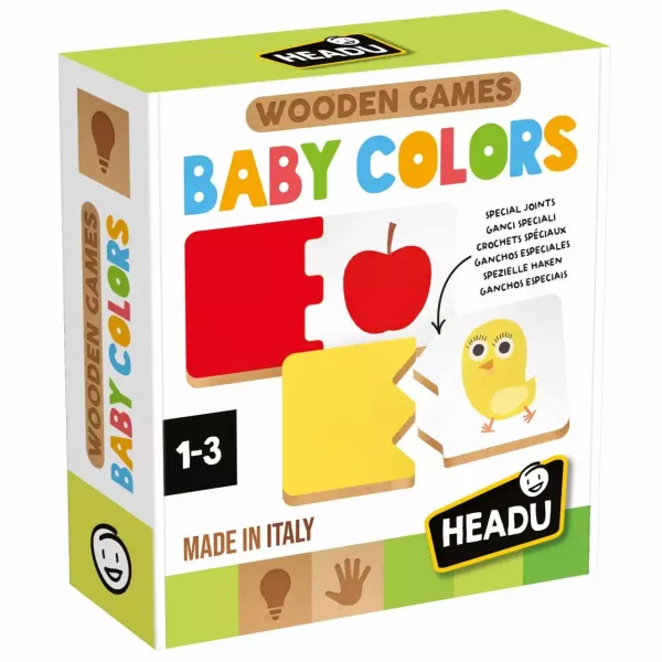 Headu: Montessori houten leerspeelgoed voor baby’s – Kleuren