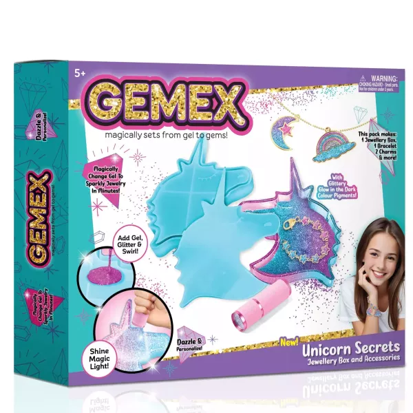 Gemex: Set de bijuterii unicorn din gel cu piatră prețioasă, AMBALAJ DETERIORAT