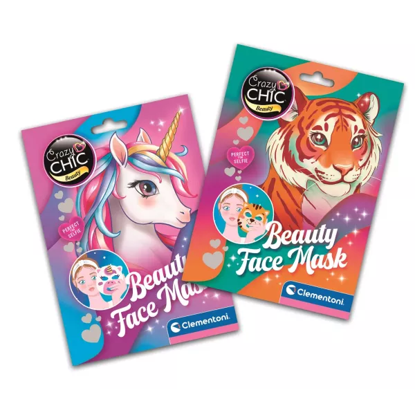 Clementoni: Crazy Chic: Schönheitsmaske – Tiger und Einhorn, verschiedene Sorten