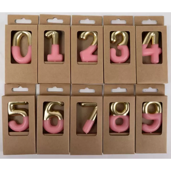 Zahlreiche Geburtstagskerzen - gold-rosa, 10 cm - 4