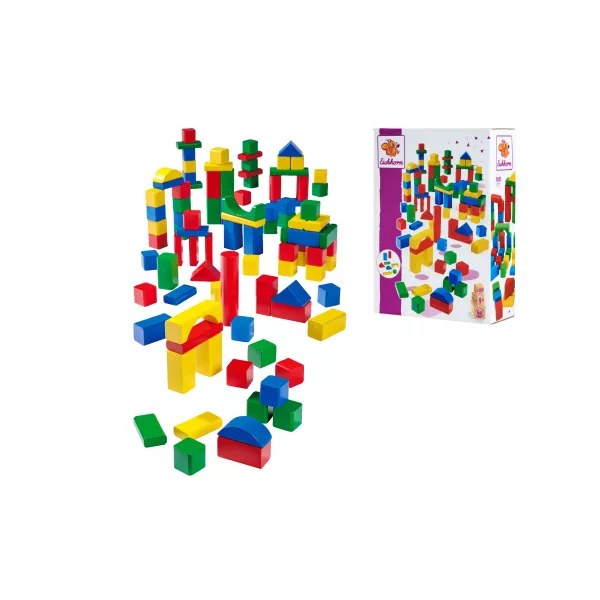 Eichhorn: Juego de bloques de construcción de madera de colores - 100 piezas