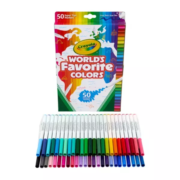 Crayola: Conjunto de marcadores com as cores favoritas do mundo - 50 unidades