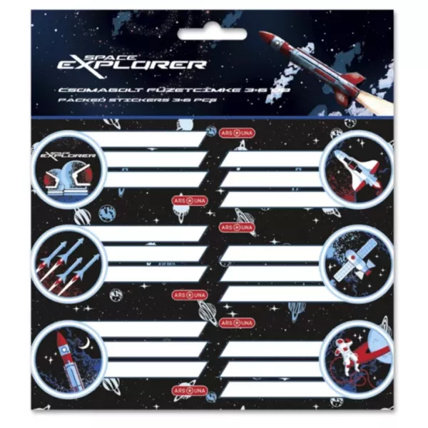 Space Explorer: Etiqueta de caderno em pacote - 3 x 6 un.