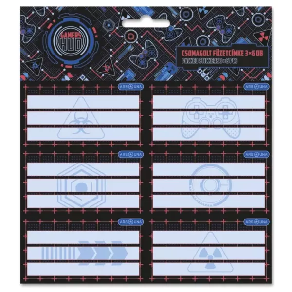 Gamers Hud: Etiqueta de caderno em pacote - 3 x 6 unid.