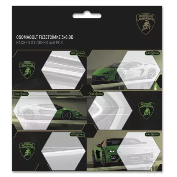 Lamborghini: Etiquetas para cuadernos en paquete - 3 x 6 unidades