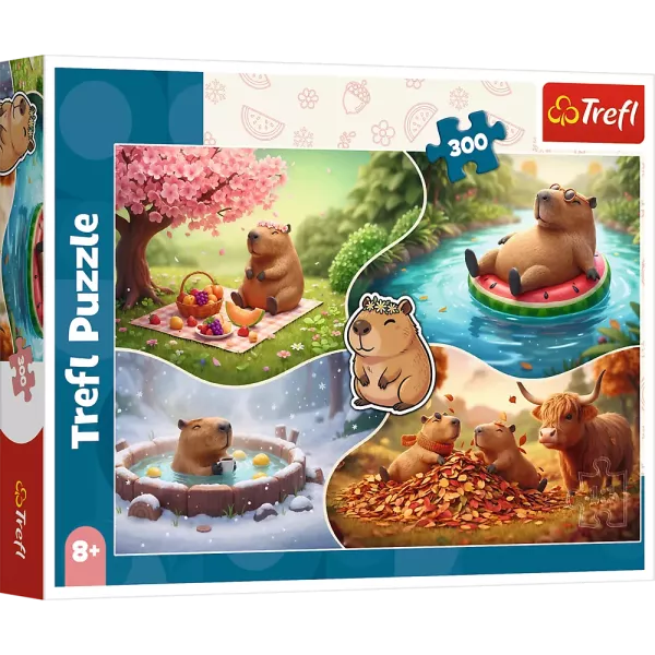 Trefl: puzzle delle quattro stagioni con capibara - 300 pezzi