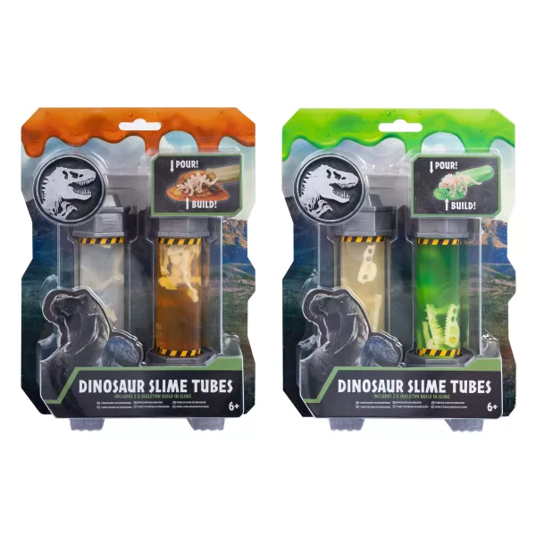 Slime de dinossauro Jurassic World em tubo de ensaio – vários tipos