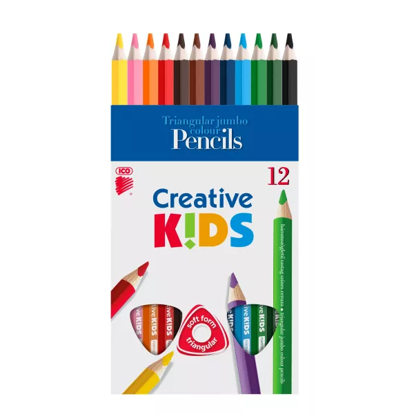 ICO Creative Kids: Vastag színes ceruza - 12 db-os