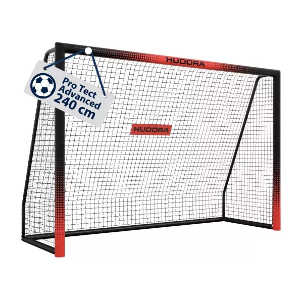 Hudora: Pro Tect Advanced metal fodboldmål 240 cm – sort/rød