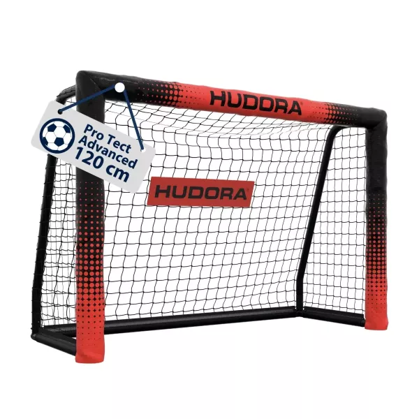 Hudora Pro Tect Advanced metal fodboldmål 120 cm, sort-rød