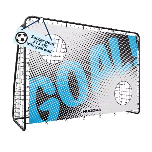 Hudora: Motiv Goal fodboldmål i metal med målnet, 213 cm - sort