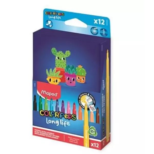 Maped: Color Peps Longlife filctoll készlet - kimosható, 12 db-os