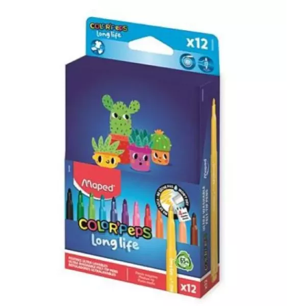 Maped: Color Peps Longlife filctoll készlet - kimosható, 12 db-os