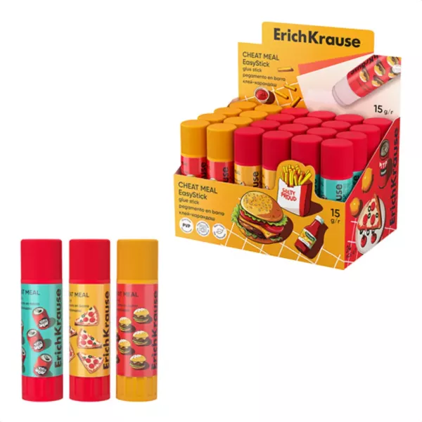 Bastão de cola com estampas de fast food - 15 g, vários tipos