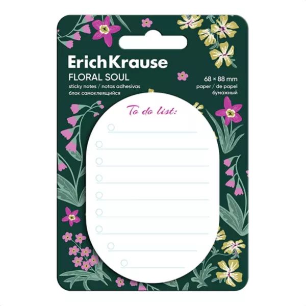 Virágmintás To do list öntapadós jegyzettömb - 68 x 88 mm, 60 lapos
