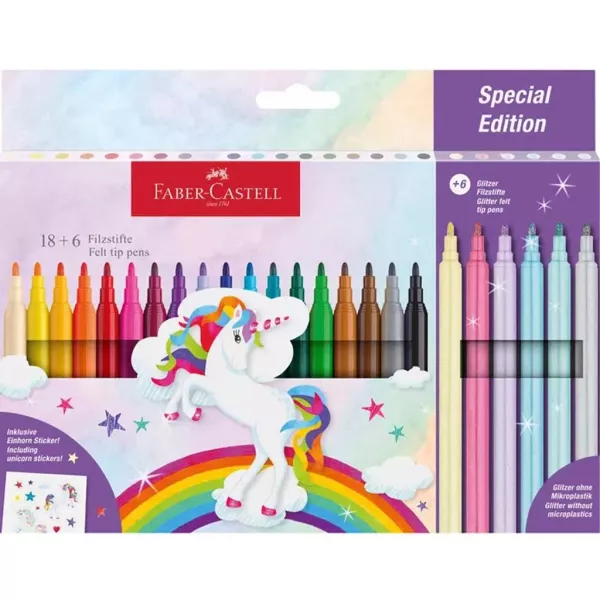 Faber-Castell: Σετ μαρκαδόρων με μονόκερους - 24 τμχ