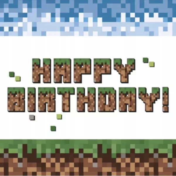 Pixel Block: Geburtstags-Serviettenpaket – 33 x 33 cm, 20 Stück