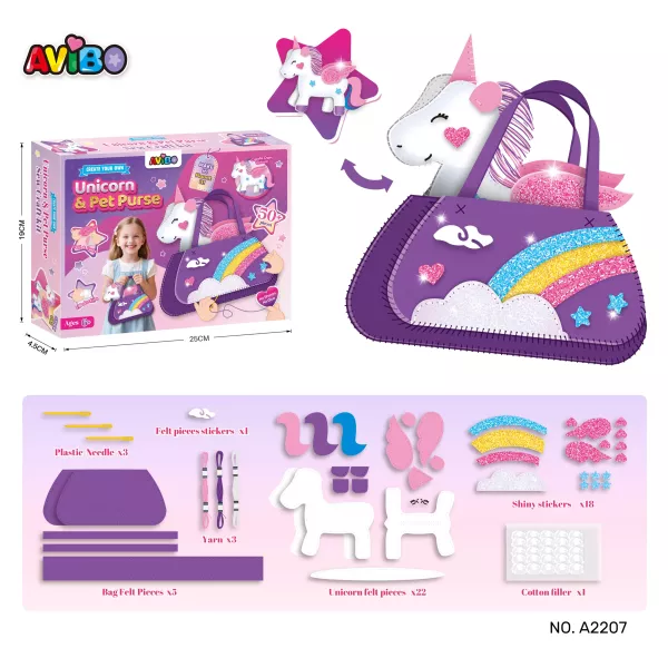 Set creativo fai-da-te: unicorno e borsa da cucire